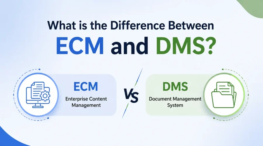 ECM vs DMS comparison infographic